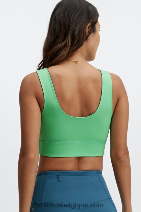 soutien-gorge de sport réversible à impact moyen harlow femmes Fabletics 404P0T1868 sarcelle de minuit/feuille de printemps