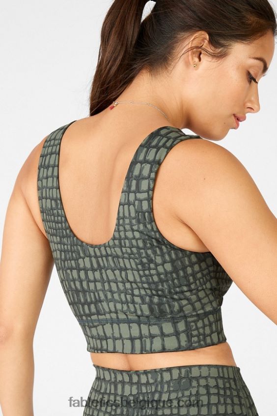 soutien-gorge de sport réversible à impact moyen harlow femmes Fabletics 404P0T1869 safari crocodile/safari