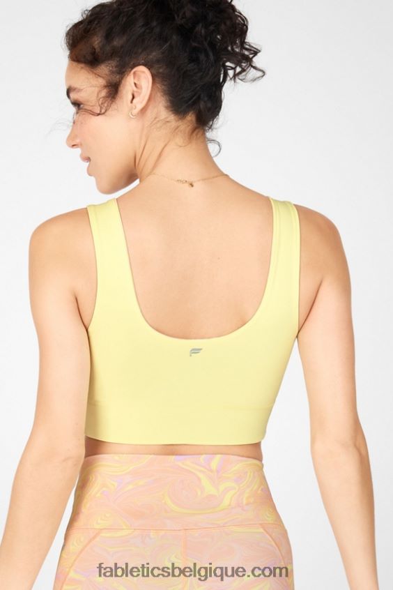 soutien-gorge de sport réversible à impact moyen harlow femmes Fabletics 404P0T1874 marbre/crème citron