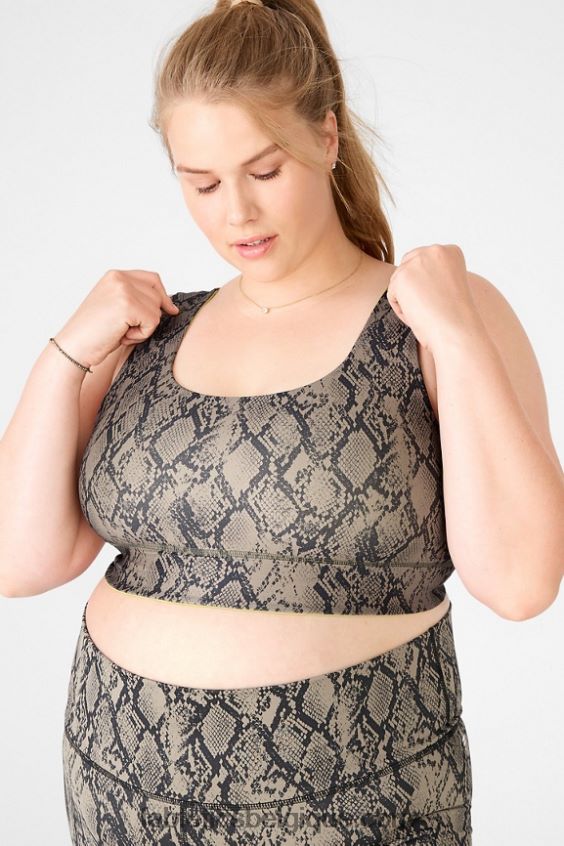 soutien-gorge de sport réversible à impact moyen harlow femmes Fabletics 404P0T1877 reptile vert/feuille