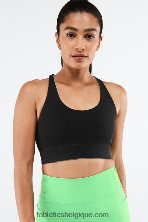 soutien-gorge de sport réversible simone sculptknit femmes Fabletics 404P0T1863 noir/feuille de printemps