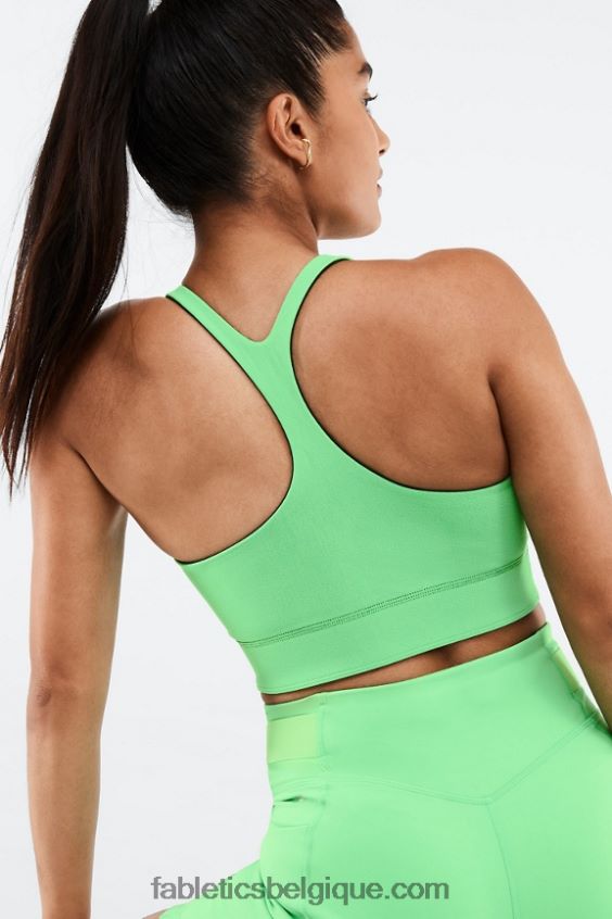 soutien-gorge de sport réversible simone sculptknit femmes Fabletics 404P0T1863 noir/feuille de printemps