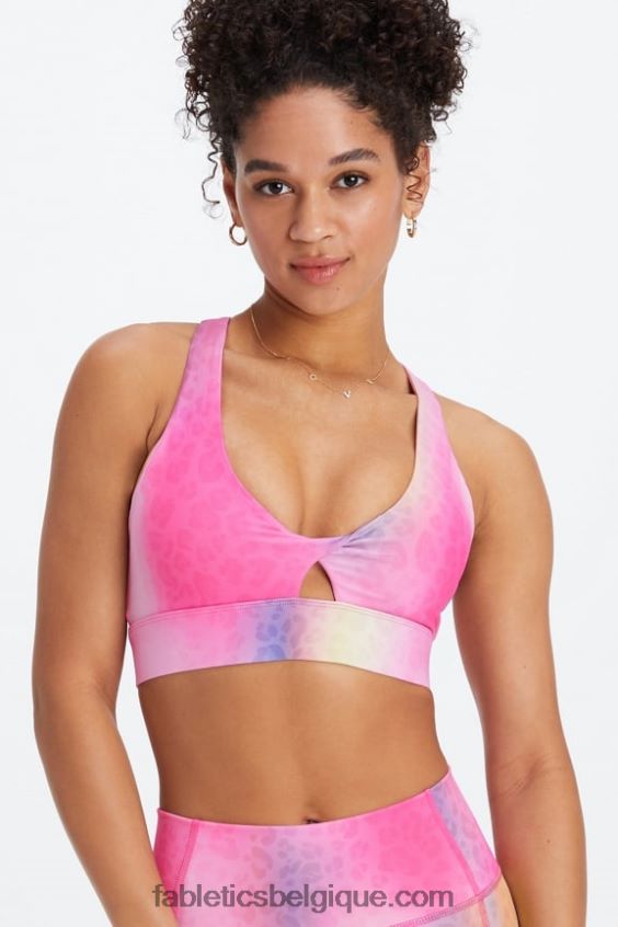 soutien-gorge de sport twist oasis 108 femmes Fabletics 404P0T1714 léopard ombré