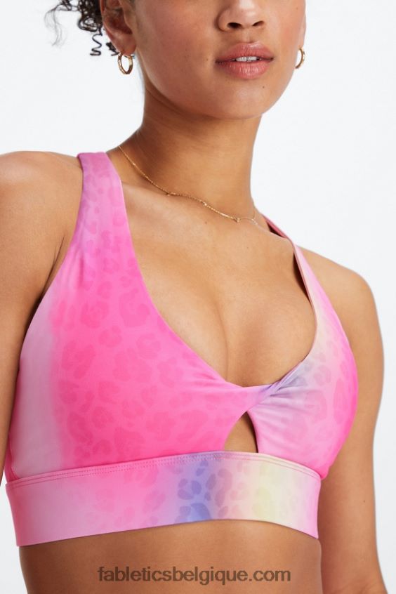 soutien-gorge de sport twist oasis 108 femmes Fabletics 404P0T1714 léopard ombré