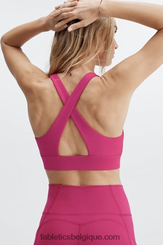 soutien-gorge de sport twist oasis 108 femmes Fabletics 404P0T1716 Sangria