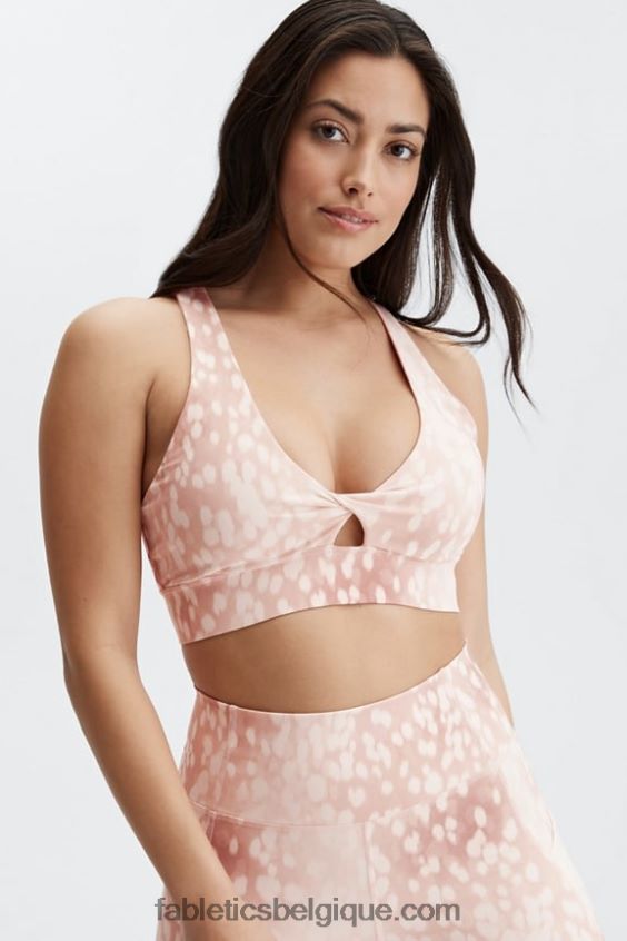 soutien-gorge de sport twist oasis 108 femmes Fabletics 404P0T1718 sable tacheté