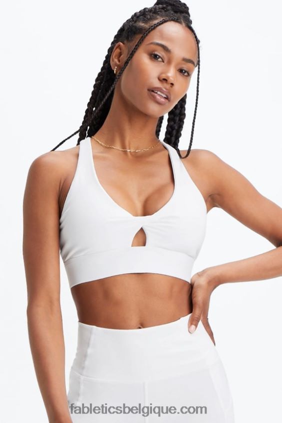 soutien-gorge de sport twist oasis 109 femmes Fabletics 404P0T1721 blanc brillant