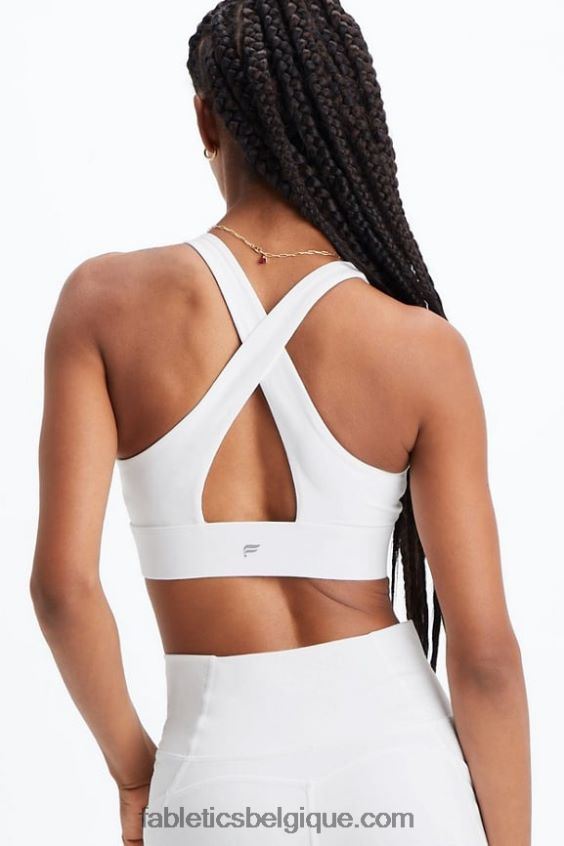 soutien-gorge de sport twist oasis 109 femmes Fabletics 404P0T1721 blanc brillant