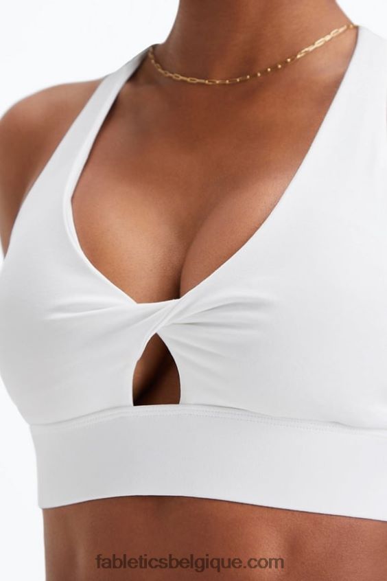 soutien-gorge de sport twist oasis 109 femmes Fabletics 404P0T1721 blanc brillant