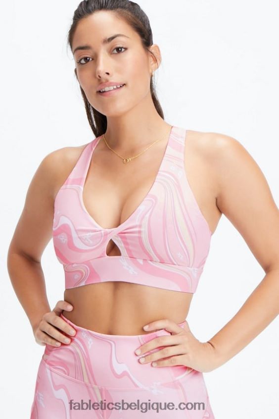soutien-gorge de sport twist oasis 109 femmes Fabletics 404P0T1722 marguerite en marbre de goyave