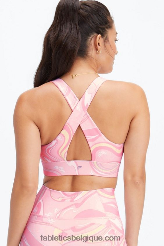 soutien-gorge de sport twist oasis 109 femmes Fabletics 404P0T1722 marguerite en marbre de goyave