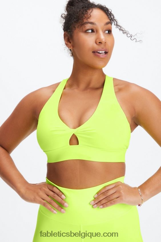 soutien-gorge de sport twist oasis 109 femmes Fabletics 404P0T1723 néon