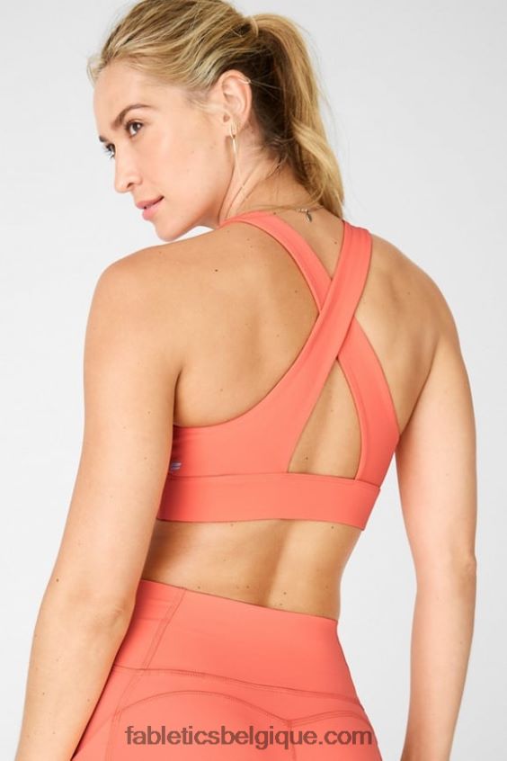 soutien-gorge de sport twist oasis 111 femmes Fabletics 404P0T1731 brume de corail