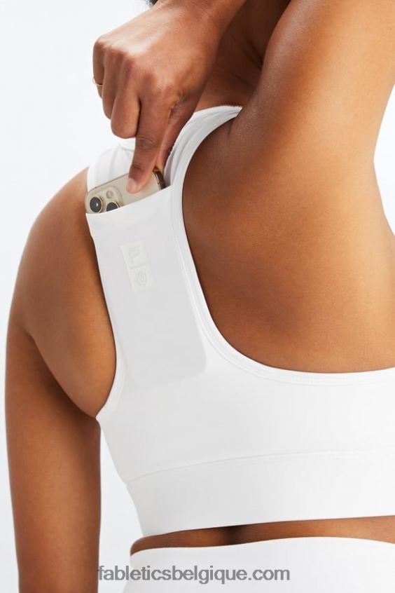 soutien-gorge de sport universel de tennis à emporter femmes Fabletics 404P0T1756 blanc brillant