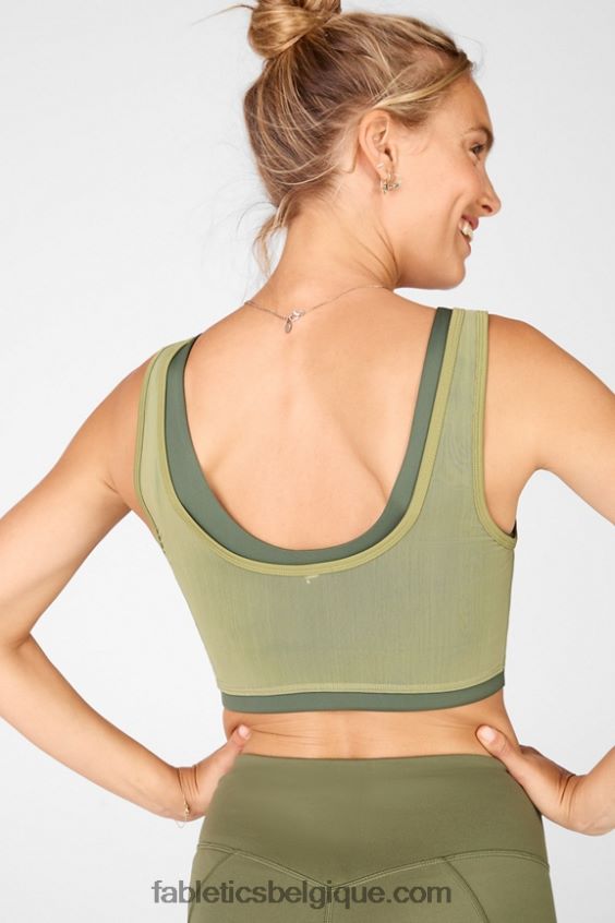 soutien-gorge double couche femmes Fabletics 404P0T1922 noisette/safari