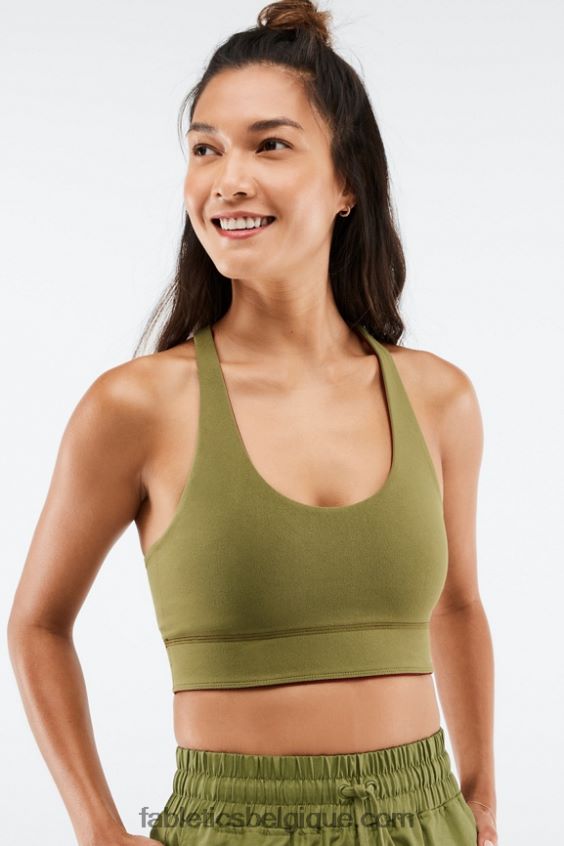 soutien-gorge mi-long réversible simone sculptknit femmes Fabletics 404P0T1862 brique/olive fanée