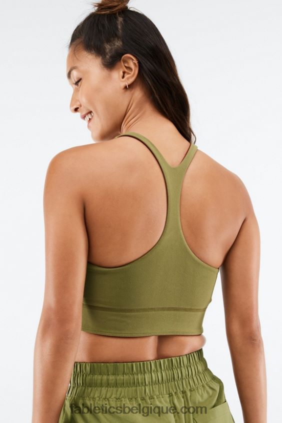 soutien-gorge mi-long réversible simone sculptknit femmes Fabletics 404P0T1862 brique/olive fanée