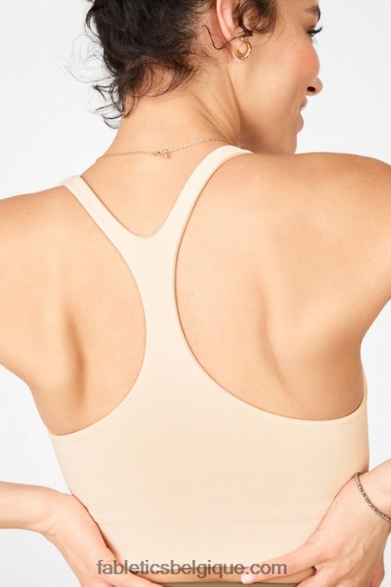 soutien-gorge mi-long simone en maille sculpturale femmes Fabletics 404P0T1916 Tapioca