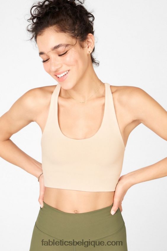soutien-gorge mi-long simone en maille sculpturale femmes Fabletics 404P0T1916 Tapioca