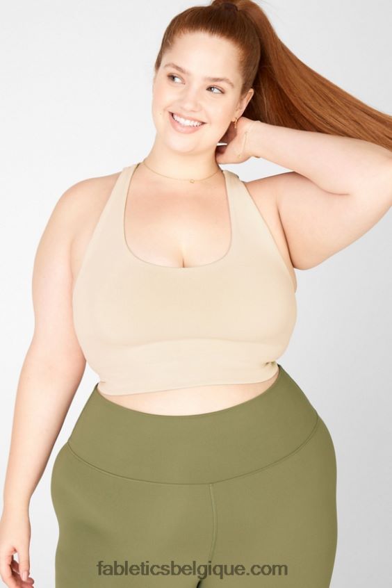 soutien-gorge mi-long simone en maille sculpturale femmes Fabletics 404P0T1917 Tapioca