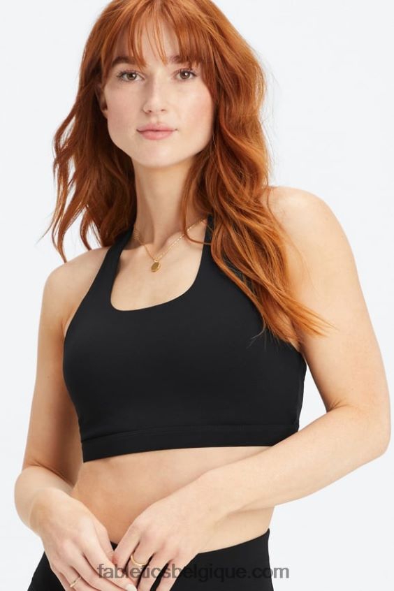 soutien-gorge sport impact moyen boost 120 femmes Fabletics 404P0T1781 noir/argent réfléchissant