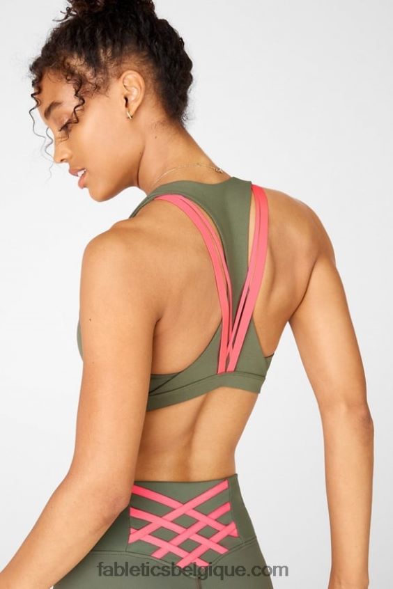 soutien-gorge sport impact moyen boost 125 femmes Fabletics 404P0T1810 safari/ rose du désert