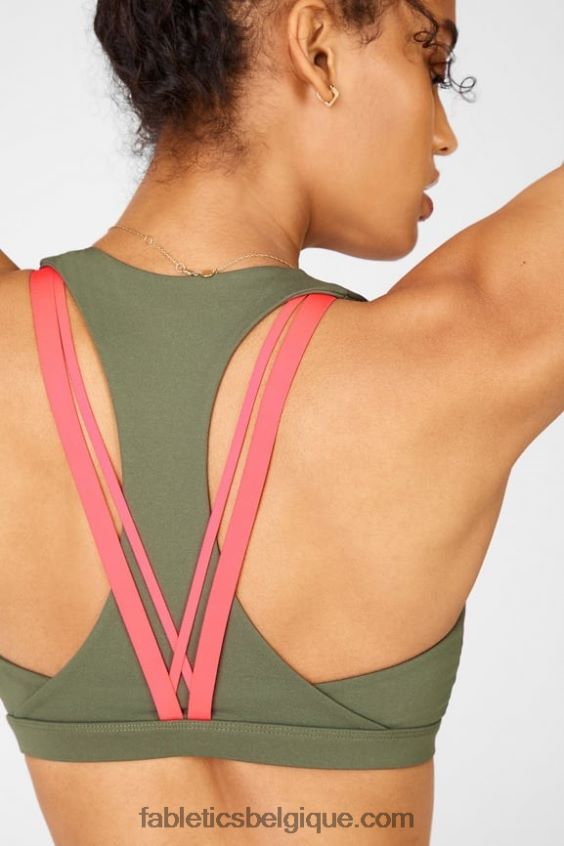 soutien-gorge sport impact moyen boost 125 femmes Fabletics 404P0T1810 safari/ rose du désert