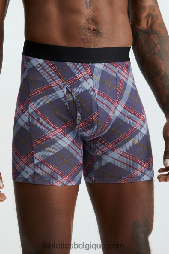 le boxer 24-7 199 Hommes Fabletics 404P0T3771 tartan bleu marine classique
