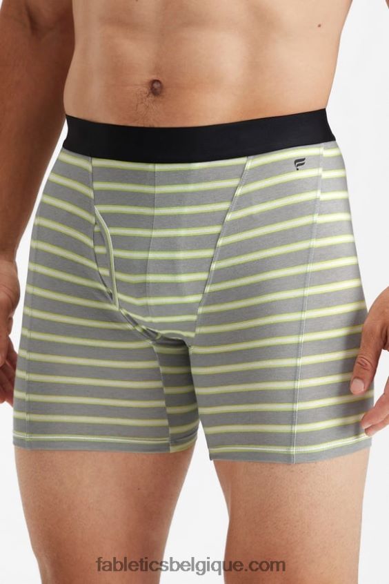 le boxer 24-7 200 Hommes Fabletics 404P0T3775 rayure d'ombre de chaux délavée