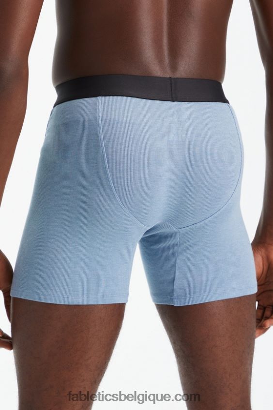 le boxer côtelé restoreknit Hommes Fabletics 404P0T3787 bleu pierre