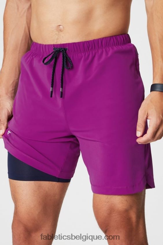 celui court (doublé) 139 Hommes Fabletics 404P0T3170 aubergine
