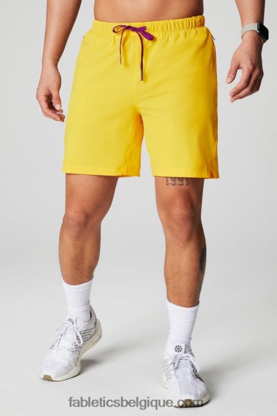 celui court (doublé) 139 Hommes Fabletics 404P0T3171 Coucher de soleil jaune