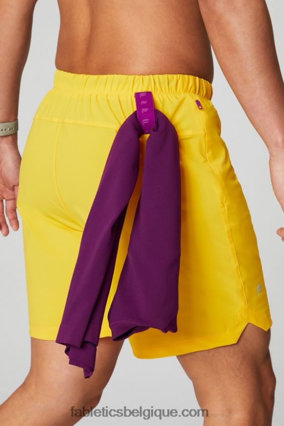 celui court (doublé) 139 Hommes Fabletics 404P0T3171 Coucher de soleil jaune