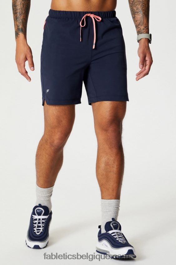 celui court (doublé) 140 Hommes Fabletics 404P0T3175 bleu marine profond/multi spraydient