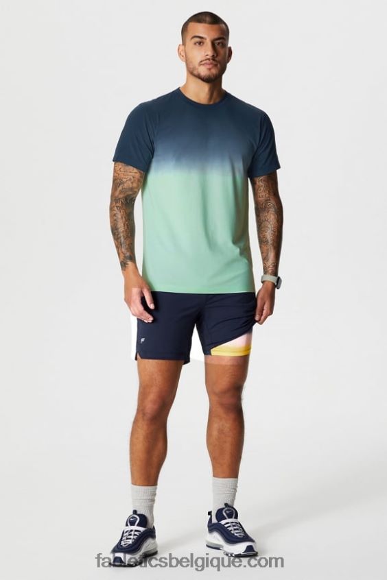 celui court (doublé) 140 Hommes Fabletics 404P0T3175 bleu marine profond/multi spraydient