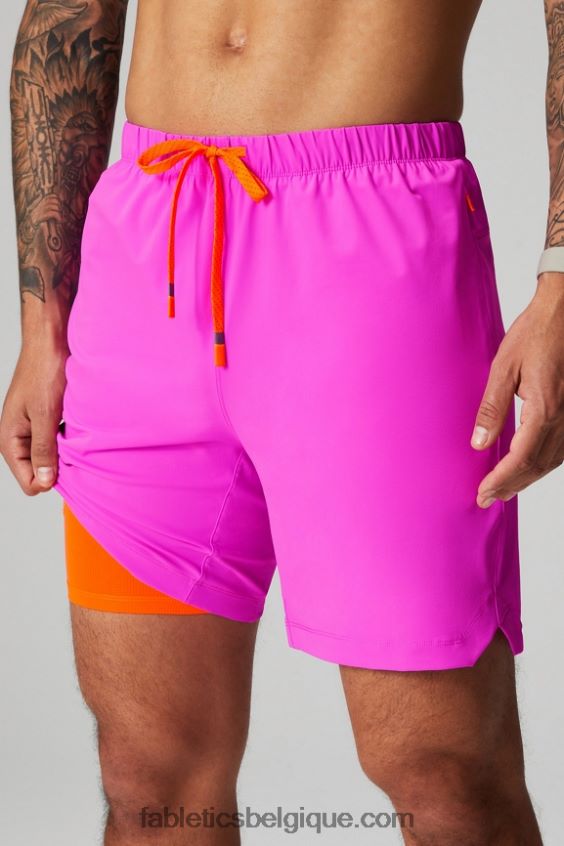 celui court (doublé) 141 Hommes Fabletics 404P0T3180 évasion rose