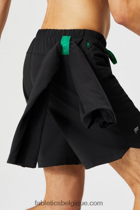 celui court (doublé) 141 Hommes Fabletics 404P0T3181 noir/vert herbe