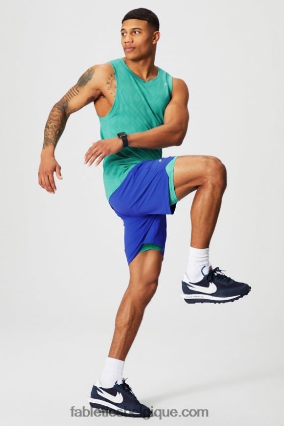 celui court (doublé) 142 Hommes Fabletics 404P0T3182 bleu oxford