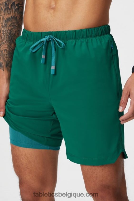 celui court (doublé) 142 Hommes Fabletics 404P0T3185 vert de parcours