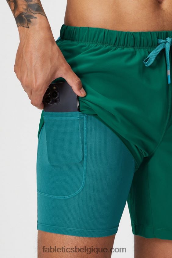 celui court (doublé) 142 Hommes Fabletics 404P0T3185 vert de parcours