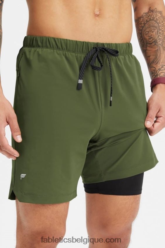 celui court (doublé) 143 Hommes Fabletics 404P0T3188 mousse noire