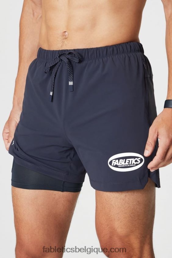 celui court (doublé) 162 Hommes Fabletics 404P0T3294 ovale bleu marine classique
