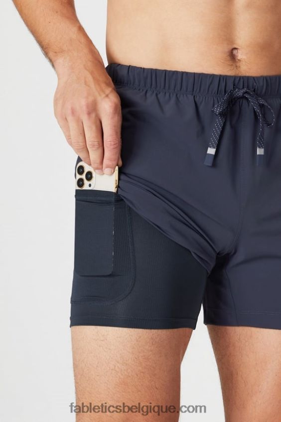 celui court (doublé) 162 Hommes Fabletics 404P0T3294 ovale bleu marine classique