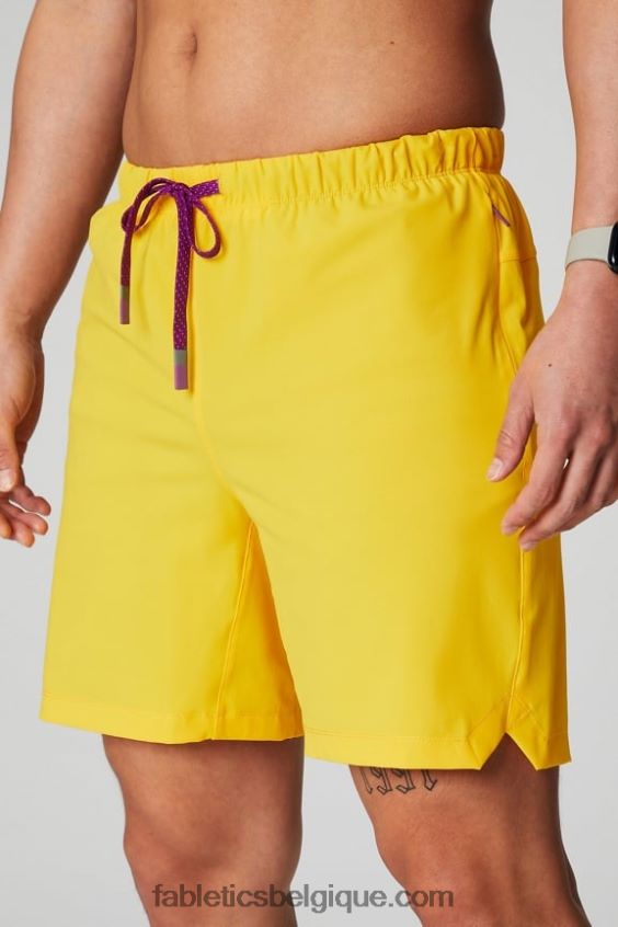 celui qui est court 151 Hommes Fabletics 404P0T3230 Coucher de soleil jaune