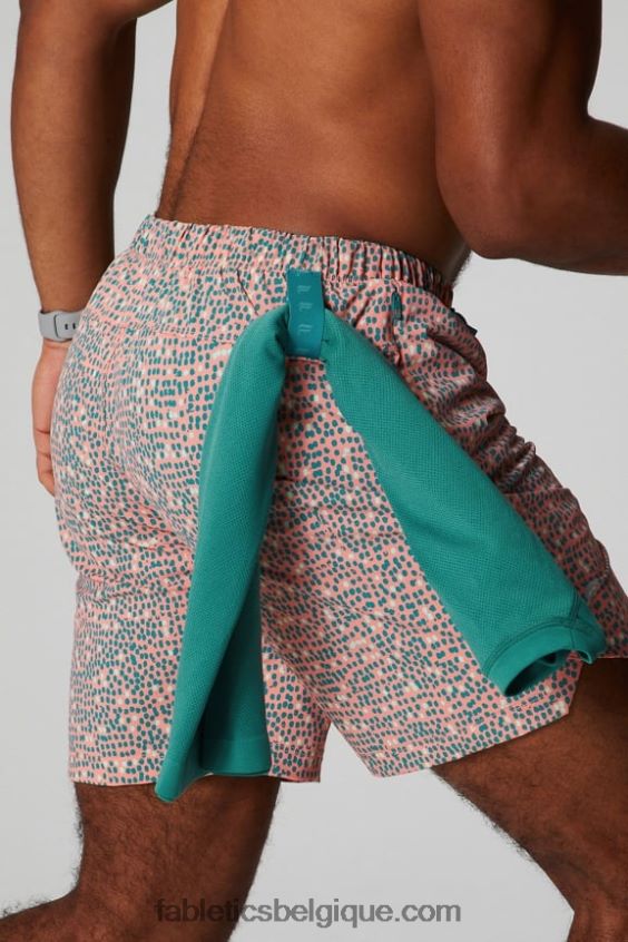 celui qui est court 153 Hommes Fabletics 404P0T3237 Peach Kiss pois organiques
