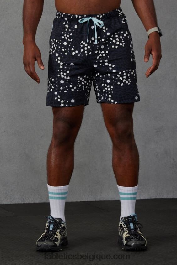 celui qui est court 154 Hommes Fabletics 404P0T3242 amoureux et fleurs noir