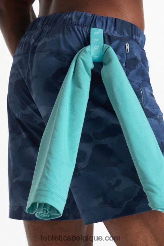 celui qui est court 161 Hommes Fabletics 404P0T3277 camouflage bleu marine classique