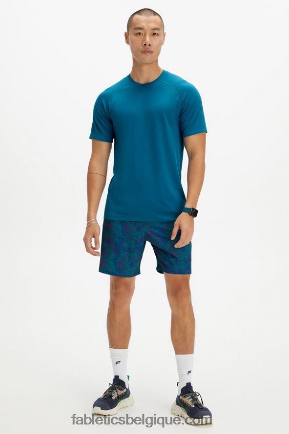 le court fondamental 163 Hommes Fabletics 404P0T3334 camo sarcelle nautique nueue