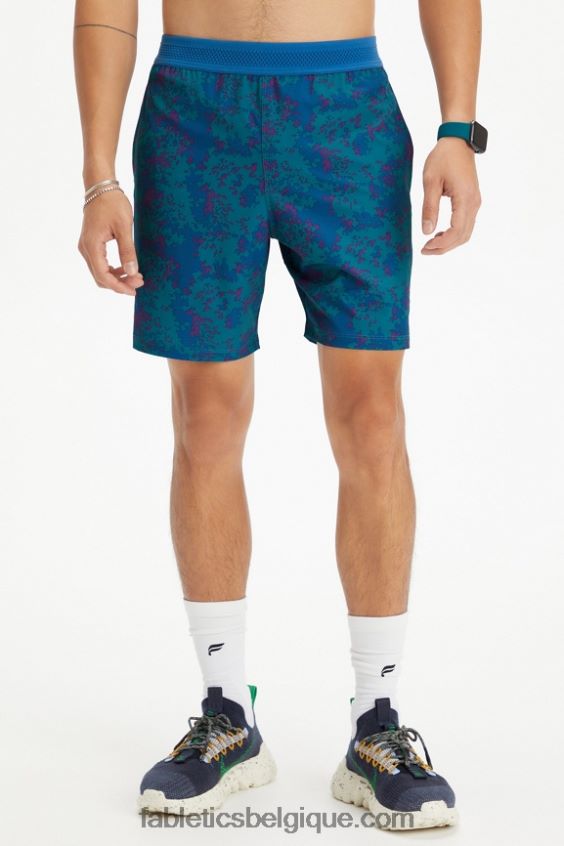 le court fondamental 163 Hommes Fabletics 404P0T3334 camo sarcelle nautique nueue