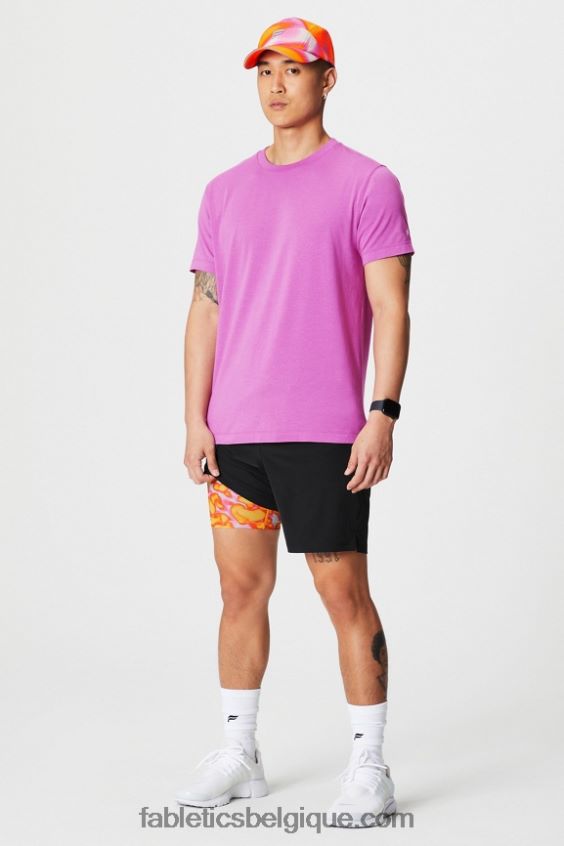 le fondamental court ii (linéaire) 132 Hommes Fabletics 404P0T3122 noir/rose évasion folie estivale